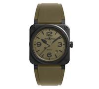 Bell & Ross BR 03 Military Khaki Green Rubber Strap Watch