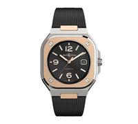 Bell & Ross BR 05 18ct Rose Gold and Black Rubber Strap Watch