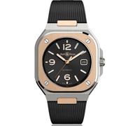 Bell & Ross BR05 Rose Gold and Black Rubber Strap Watch