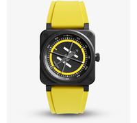 Bell & Ross Mens Limited Edition Helipad Yellow Rubber Strap Watch BR03A-HE-CE/SRB