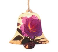 Bell Shape Christmas Wooden Ornaments - Flowers in the desert Print Festive Holiday Home & Office Decoration for Walls, Windows, Fireplace