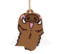 Bell Shape Christmas Wooden Ornaments - Jumping boar animation Print Xmas Tree Hanging Decorations with Santa, Angel, Bell, & Snowman Shapes