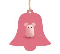 Bell Shape Christmas Wooden Ornaments - The little mouse who made a mistake Print Festive Holiday Home & Office Decoration for Walls, Windows, Fireplace