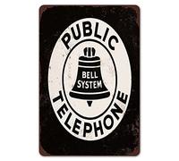 Bell System Public Telephone Vintage Look Reproduction Metal Tin Sign 8"x12"