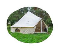 Bell Tent 100% Cotton Canvas - All-Season, Waterproof, Weather-Resistant, and Breathable Camping Tents for Glamping, Festivals, Outdoor Adventures Family Hunting Party (Natural White, 5M)