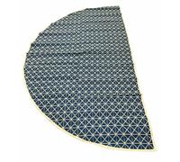 Bell Tent Boutique Bell Tent Floor Mat - Recycled Polypropylene Half Moon or Full Coverage - Lightweight, Waterproof - Fits 3m-6m ZIG Tents (Blue/Golden Patterned, 4m Full Moon (2 x 1/2 moons))