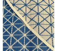 Bell Tent Boutique Bell Tent Floor Mat - Recycled Polypropylene Half Moon or Full Coverage - Lightweight, Waterproof - Fits 3m-6m ZIG Tents (Blue/Golden Patterned, 3m Full Moon (2 x 1/2 moons))