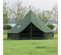 Bell Tent for Family Camping, Spacious 4m Yurt with Hob Lifter, Large Glamping Tents for 4-6 People, 4 Seasons Oxford Canvas Shelter