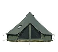 Bell Tent with Stove Jack, Cotton Canvas Glamping Tent, Spacious Yurt for Groups, Outdoor Camping Hunting Party Family Teepee(Green, 4M)