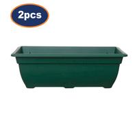 Bell Trough Planter Box 50cm Plastic Green Lightweight Weatherproof Balcony 2Pcs
