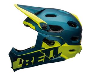 BELL Unisex's Super DH MIPS MTB Helmet, Matt/Gloss Blue/Hi-Viz, L 58-62cm
