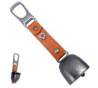 Bell with Leather Strap - Magnetic Silencer Safety Alarm for Hiking, Camping, Backpacking and Outdoor Wildlife Alarm | with Carabiner Hook for and Trails
