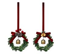 Bell Wreath Christmas Ornament, Versatile Holiday Decoration, 8 X 9 X 3 Cm, Christmas Jingle Bell Door Hanger With Bow & Pinecones, Holiday Entryway Decor, Festive Ringer Bow, For Staircases, Living