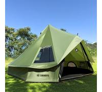 Bell Yurt Tent with Stove Jack, Waterproof Luxury 4 Season Tent 420D Oxford Cloth Green Glamping Tents for Family Outdoor Camping, Hunting, Party, All Year Living (Green Oxford 4M- 13.1' Yurt)