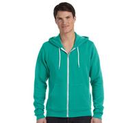 Bella 3739 Unisex Poly-Cotton Fleece Full-Zip Hoodie - Teal - L (US)