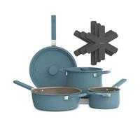 bella 9 Piece StoreMore Cookware Set, Fits-Anywhere™ Kitchenware w EverGood™ Ceramic Nonstick Coating , Dishwasher & Oven Safe, All Stovetops Compatible, Stackable Design, Cool Touch Handles, Surf