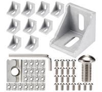 BELLA BAYS 40Series 10Sets Silver 4040A Corner Bracket, Support Corner Bracket, 4040 Aluminum Extrusion Accessories for 8mm Slot Width 40Series Aluminum Extrusion Framing Profile
