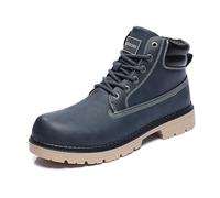 Bella Bays Men's Boots, Mens Walking boots,Lace Up outdoor Hiking Boots, Waterproof Ankle Boots, Non Slip Casual Boot Walking Booties. Navy 8 UK