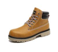 Bella Bays Men's Chukka Ankle Boots, Waterproof Hiking Boots, Lightweight, Non Slip Lace Up Walking Booties Brown 11.5 UK