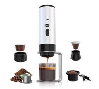 BELLA·BAYS Portable Coffee Maker, Mini Espresso Maker, Self-Heating, 3-in-1 Travel Coffee Maker Compatible with Small and Large Capsules Camping for Travel, Office and Home(White)