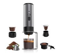 BELLA·BAYS Portable Coffee Maker, Mini Espresso Maker, Self-Heating, 3-in-1 Travel Coffee Maker Compatible with Small and Large Capsules Camping for Travel, Office and Home(Grey)