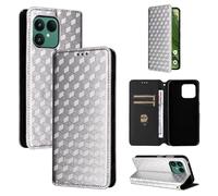BELLA BEAR Fairphone 6 Phone Case, Magnetic Flip Leather Wallet Case, Kickstand Case, Shockproof Protective Case for Fairphone 6-Silver