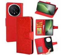 BELLA BEAR Honor Magic 8 Case [Card Holder] [Kickstand] [Wallet Case] Leather Flip Wallet Case for Honor Magic 8 Red