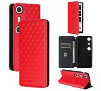 BELLA BEAR XReal Beam Pro Phone Case, Magnetic Flip Leather Wallet Case, Kickstand Case, Shockproof Protective Case for XReal Beam Pro-Red