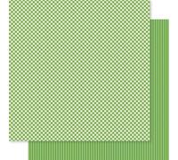 Bella Besties Gingham & Stripes Double-Sided Cardstock 12X12-Guacamole