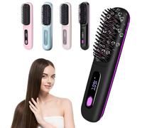 Bella Brush Pro, 2026 Upgrade Bellabrush Pro, Go Brush Pro Wireless Heated Hair Straightener Brush, USB Charging, 3 Heat Settings & LED Screen for All Hair Types (Black)