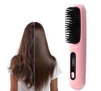 Bella Brush Pro, Bella Pro Blow Out Brush, Bellabrush Pro, Portable Hair Straightener Brush for Travel for All Hair Types (Pink)