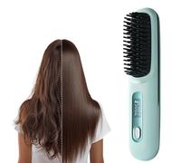 Bella Brush Pro, Bella Pro Blow Out Brush, Bellabrush Pro, Portable Hair Straightener Brush for Travel for All Hair Types (Blue)