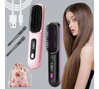 Bella Brush Pro, Go Brush Pro, 2026 Cordless Hair Straightener Brush, Portable Hair Straightener for Travel for All Hair Types (2pcs-b)