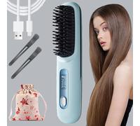 Bella Brush Pro, Go Brush Pro, 2026 Cordless Hair Straightener Brush, Portable Hair Straightener for Travel for All Hair Types (Blue)