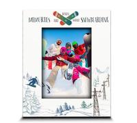 BELLA BUSTA-Snowboarding theme-Memories are Made While Snowboarding Picture Frame-Adventures, Family, Friends Mountains Vacation-UV Print (5x7 Vertical)