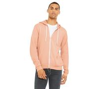 Bella Canvas 3739 Unisex Poly-Cotton Fleece Full-Zip Hoodie Peach L