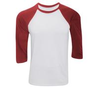 Bella + Canvas Men's Canvas 3 4 Sleeve Baseball T-Shirt in White | Size: 2XL Bella + Canvas White 2XL
