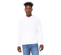 Bella Canvas Mens Poly-Cotton Fleece Pullover Hoodie (BC3719) -DTG White -M