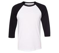 Bella + Canvas Unisex 3/4-Sleeve Baseball T-Shirt>L WHITE/BLACK 3200 (US)