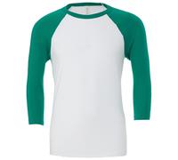 Bella + Canvas Men's Triblend 3 4 Sleeve Baseball T-Shirt in Green | Size: XL Bella + Canvas Green XL