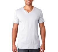 Bella + Canvas Unisex Jersey Short Sleeve V-Neck Tee (White Slub) (L) (US)