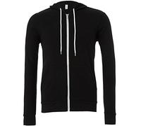 Bella Canvas Unisex Poly/Cotton Fleece Full Zip Hoodie Black