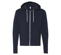 Bella Canvas Unisex Poly-Cotton Fleece Full-Zip Hoodie - Navy - XL (US)