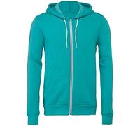 Bella Canvas Unisex Poly/Cotton Fleece Full Zip Hoodie Teal