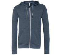 Bella + Canvas Unisex Polycotton Fleece Full Zip Hoodie 3739 - Ribbed Cuffs
