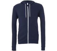 Bella + Canvas Unisex Polycotton Fleece Full Zip Hoodie 3739 - Ribbed Cuffs
