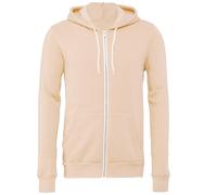 Bella + Canvas Unisex Polycotton Fleece Full Zip Hoodie 3739 - Ribbed Cuffs