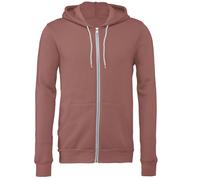 Bella + Canvas Unisex Polycotton Fleece Full Zip Hoodie 3739 - Ribbed Cuffs
