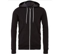 Bella Canvas Unisex Polycotton Fleece Full-Zip Hoodie - Dark Grey Heather