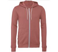Bella Canvas Unisex Polycotton Fleece Full Zip Hoodie Mauve